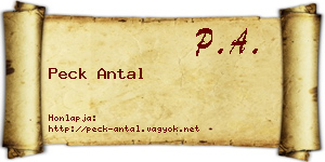 Peck Antal névjegykártya